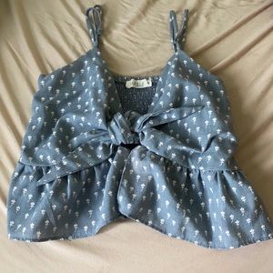 Adorable tie front crop top